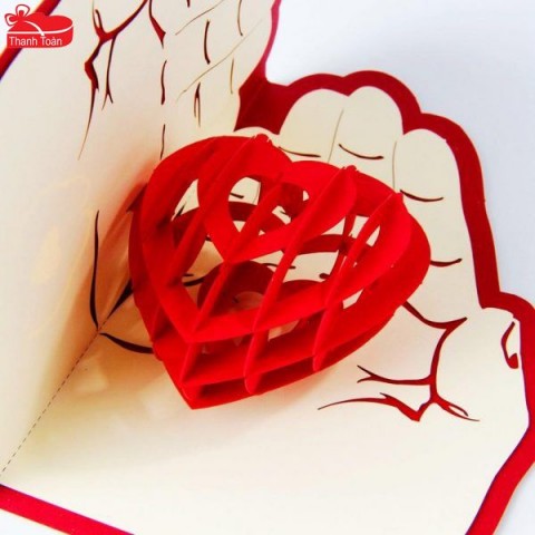 Thiệp 3D trái tim